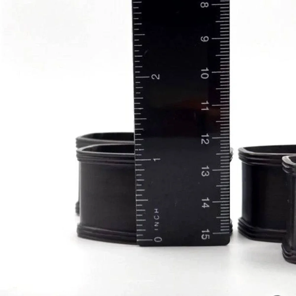 Set of 4 Napkin Rings Classic‎ Look Brushed Bronze/Copper Raised Rim Edges